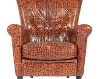 Lot 161a: Stone International Faux Alligator Leather Chair