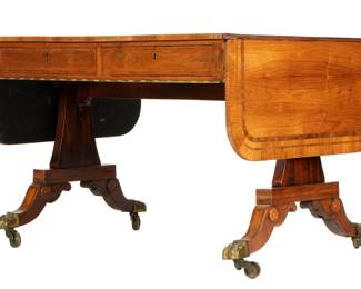 Lot 74: English Regency Mahogany Drop Leaf Sofa Table