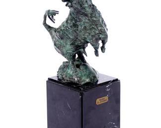 Lot 53: Heriberto Juarez Modernist Bronze Toro Bull