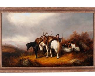 Lot 89: William Walker Morris Scottish Moor Hunt Painting