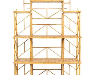 Lot 130: Large Aesthetic Movement Bamboo Etagere