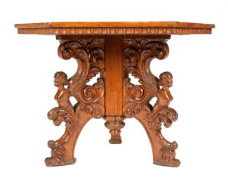 Lot 9: 18th C. Italian Inlaid Center Table