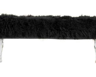 Lot 49: Hollywood Regency Wooly Bench Acrylic Goat Legs