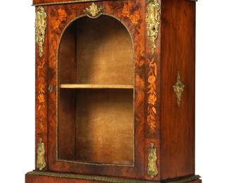 Lot 92: English Burl Walnut Inlaid Ormolu Mounted Credenza