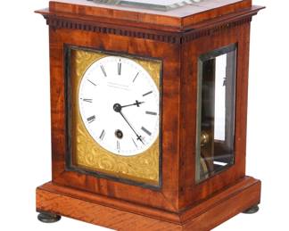 Lot 334: Wideham & Adams English Fusee Mantle Clock