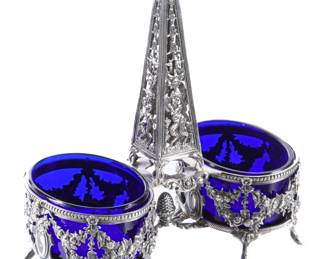 Lot 244a: French L. Lapar Silver Double Master Salt Cellar