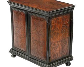 Lot 12a: Flemish Carved Table Spice Cabinet