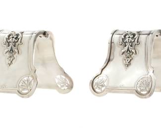Lot 243: Debain Cased Pair French Silver Asparagus Servers