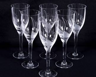 Lot 346: Six Lalique Crystal Ange Champagne Flutes