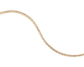 Lot 116b: 14k Yellow Gold & Diamond Tennis Bracelet