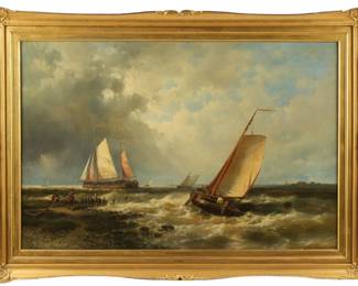 Lot 43b: Abraham Hulk I Off The Dutch Coast Naval Painting