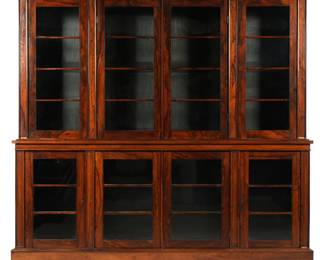 Lot 58: English William IV Rosewood Breakfront Cabinet