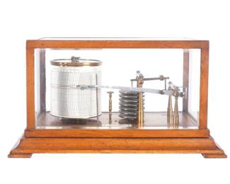 Lot 285: J. H. Steward London Oak Case Barograph