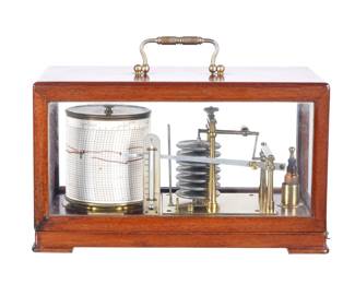Lot 287: J. Long London Walnut Case Barograph
