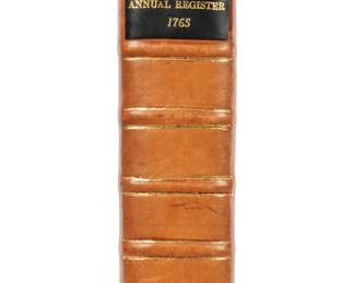 Lot 312: British 1765 Annual Register Stamp Act Book 1st Edition Published 1766