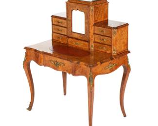 Lot 27: 19th C. French Inlaid Walnut Ladies Writing Desk