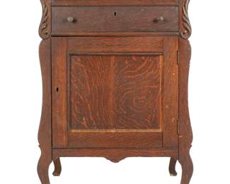 Lot 41: Oak Music Stand with Fifty-Eight Discs