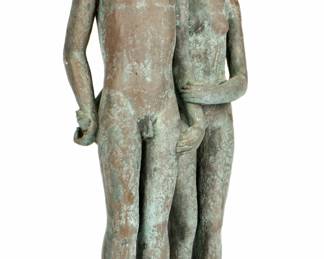 Lot 226: Fred Kormis Adam & Eve Standing Terracotta Sculpture