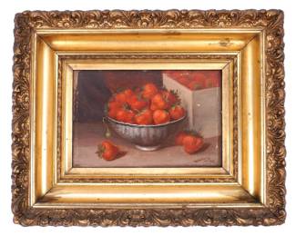 Lot 261: 1899 Still Life of Strawberries Signed Whitely