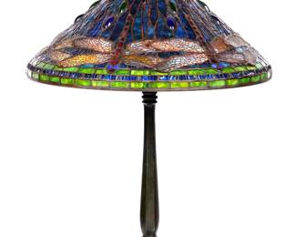 Lot 86: Jeweled Dragonfly Table Lamp signed Tiffany Studios