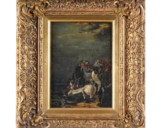 Lot 129: School Theodore Gericault Robbers On Path Painting