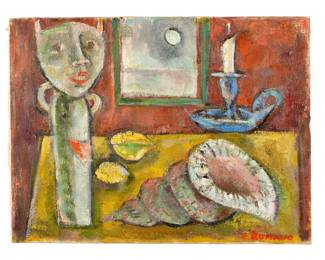 Lot 106: 1959 Emanuel Romano Still Life with Shell Painting