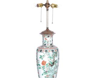 Lot 211: Chinese Porcelain Famille Verte Lamp