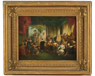 Lot 129a: Continental School Interior of Van Dyck's Studio