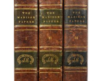 Lot 311: Three Volume Papers of James Madison by Henry Gilpin Leather Bound Books