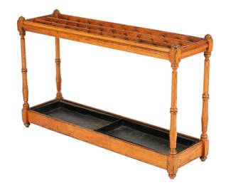 Lot 217: Antique English Oak Cane / Umbrella Stand