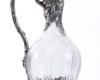 Lot 244: Edmond Tetard French Sterling Mounted Claret Jug
