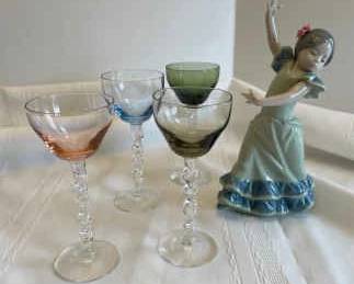 Lladro Lolita Colorful Cordial Glasses