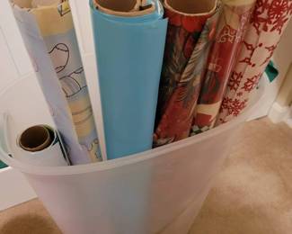 Wrapping Paper And Ribbon Assorted Holidays In A Container