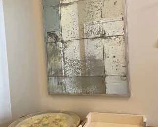 Antiqued Mirror, Decorative Bowl, Tray