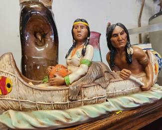 Vintage Circa 1970's Native American Bookends....Great piece!