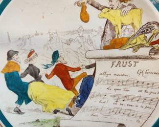 Vintage French 'Terre de Fer' porcelain plate - Opera Faust