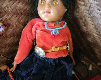 Vintage Circa 1950's Native American Doll.