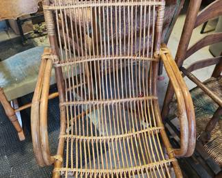 Italian Bamboo Rattan Lounge Chair - MCM