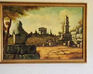 Original Oil Signed by the Greek Artist! High quality. Vintage.