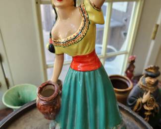 'Woman Getting Water' Vintage Figurine.