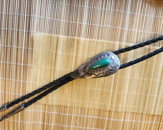 Marked Sterling - Turquoise Bolo.