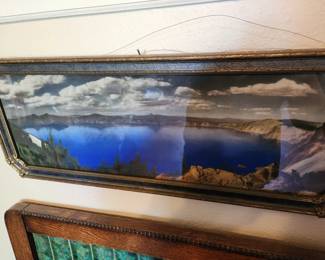 Crater Lake Tinted Photo with Original Frame.