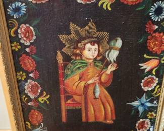 Antique Religious Painting Oil on Canvas.