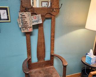 Antique Coat Rack with Seat.