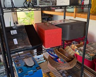 shelving, toolbox, etc
