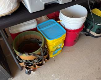 5 gallon buckets, etc