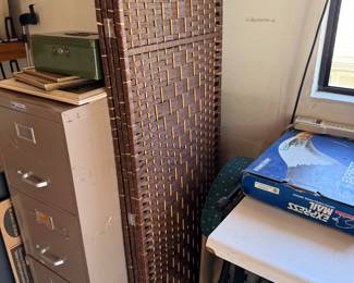 wicker folding room divider