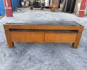 Wood Bench with 2 Drawers Large