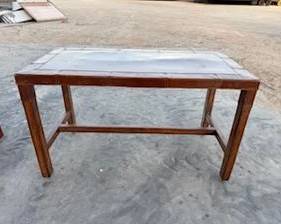 Wood Desk with Leather Top