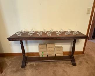 Library Table, Glass Daylily Flower Holders